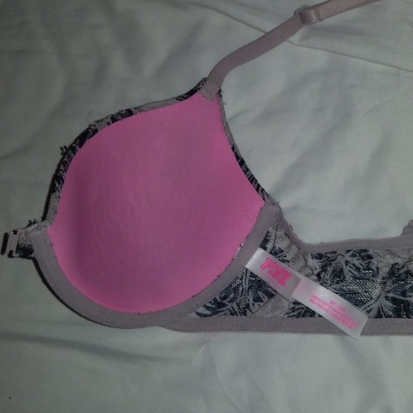 SOLD💖PINK T-Back Floral Bra💖 - Picture 3 of 4